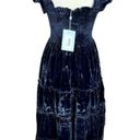 Hill House Size S The Ellie Nap Dress Navy Velvet Midi Tiered Smocked Bodice NEW Photo 8