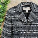Doncaster  Tweed Silk Blend Buttoned Blazer Jacket Career Gray Black White Size 2 Photo 2