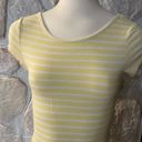 Guess  Yellow And White Stripped Form Fitting Scoop Neck Cropped Top- Size XS Photo 1