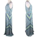 London Times  Maxi Dress 4 Keyhole Sleeveless Geometric Print Stretch New Photo 3