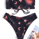 Zaful Sun Moon Star Print Bandeau Bikini Set Photo 0