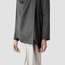 ALLSAINTS  Bayle Monument Slate Grey Waterfall Longline Coat Jacket Size 6 Photo 0