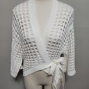 W By Worth  white open weave wrap cardigan size medium Photo 0