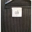 CAbi  Women's Black Ribbed Waterfall Open Front Knit Longline Cardigan L Photo 7