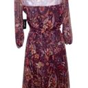 Candalite New!  Maroon Floral Mesh Sleeve Dress Photo 2