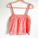 Coco + Jaimeson Pink Eyelet Embroidered Cropped Cami Top sz Small Photo 0