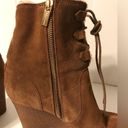 Michael Kors brown suede ankle wedge boots women size 8M Photo 11