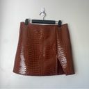 Princess Polly Motel Wren Brown Faux Croc Leather Mini Skirt 6 Photo 8