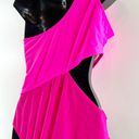 Boutique One Shoulder One Piece Bathing Swimsuit Cutout Pink Purple Large Photo 8