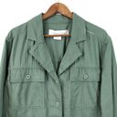 Treasure & Bond  Womens L Button Down Shirt Shacket Olive Military Green Urban Photo 2