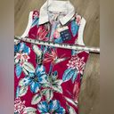 Tommy Bahama Nwt  Active Golf Tennis Sleeveless Pink Floral Polo Top Sz XS Photo 3