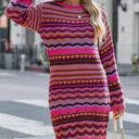 Free The Roses NWT  Crochet Knit Multi Colored Dress In Fuchsia Multi Photo 1