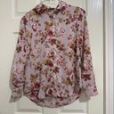 T Tahari Pink Floral Long Sleeve Button Up Blouse Top Sz XS NWT MSRP $68 Photo 2