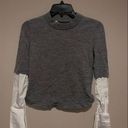 Veronica Beard  Roscoe Mixed Media Merino Wool Sweater Gray Size XS Photo 0