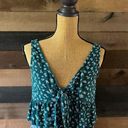 LA Hearts PacSun  Green & White Floral Cropped Tank Top Photo 0