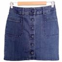 prAna  Button Front Denim Jean Skirt Organic Cotton Medium Wash Women’s Size 2 Photo 5