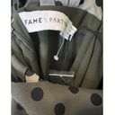 Fame and Partners  Green Black Polka Dot Puff Sleeve Mini Dress Open Back 2 NWT Photo 5