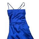 Danielle Bernstein  Blue Satin Lace Up Dress Photo 5