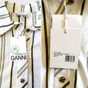 Ganni  NWT White Stripe Button Down Blouse Photo 12