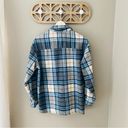 Thread and Supply  Plaid Button Top Blue Sz Small Photo 5