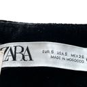 ZARA  Black Velvet Flare Trouser Pants size Small NWT Photo 5