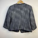 Talbots Classic Preppy Navy Blue Tweed Ruffle Blazer Jacket Cotton Wool womens 8 Photo 10