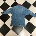 ZARA Long Distressed Denim Jean Jacket Faux Fur Collar Leopard Print Oversized S Photo 11