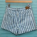 American Eagle American‎ Eagle Women's Blue Striped Denim Shorts Size 4 Mom Style Cuffed Hem Photo 1