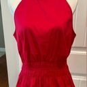 White House | Black Market WHBM NWT Smocked Poplin Halter Top in Mon Cherie (Red) Photo 0