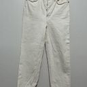 RE/DONE  70s High Rise Stove Pipe Frayed Raw Hem Jeans Size 27 in Vintage White Photo 4