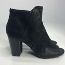 American Eagle  Outfitters peep toe heels black laser cut faux leather size 9.5 Photo 0