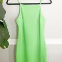 Mango Green Ribbed Knit Halter Neck Mini Dess Women's Size Small Photo 2