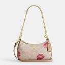 Coach NWT  Teri Crossbody Bag In Signature Canvas With Lips CZ943 Photo 0