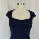 Betsy and Adam  Women's Formal Dress Size 6 Blue Sequined Lace and Chiffon Gown Photo 7