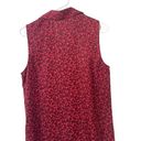 Equipment Femme Size M Red Button Down Sleeveless Blouse Floral Photo 3
