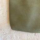 Anthropologie  Solid Lined Pebbled Faux Vegan Leather Green Zipper Clutch Pouch Photo 3