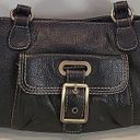 st. john's bay  Purse Classic Black Pebbled Leather Shoulder Handbag Buckle Gold Photo 1