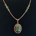 GF Jade pendant necklace marked 1/20 12K  SORRENTO Photo 2