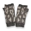 Old Navy  Womens Knit Fingerless Gloves Gray Silver Leopard Print Cozy Large XL Photo 4