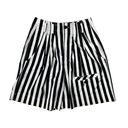 Bermuda vintage black white striped high waisted pleated front  trouser shorts Photo 3