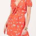 Francesca's  Red Floral Keyhole Mini Dress Photo 0