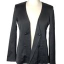 Frame  Womens Size 0 Black Silk Satin Blazer No Lapel Edgy Details Style lwot0083 Photo 0