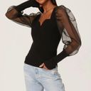 Veronica Beard  Finian Mixed Media Wool Blend Top Black Womens Size XS Photo 3