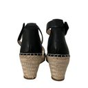 Vince Camuto  Black Jesla Leather Espadrille Wedge Sandal Photo 4