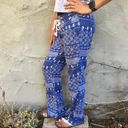 Blue and white  beach pants, low waisted beach pants, Roxy linen pants Photo 9