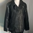 a.n.a New . New Concepts Women’s Vegan Leather Black Moto Jacket Biker Jacket Photo 2