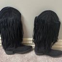 Qupid Boutique Black Fringe cowboy/ cowgirl boots Photo 3