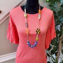 Ten Sixty Sherman  Women's Coral Round Neck Half Sleeve Casual Top Blouse Size L Photo 1