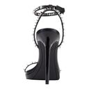 DKNY Black Leather Studded Stiletto Heel Minimalist Ankle Strap Sandal  Dacia Photo 6