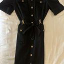 Jones New York  Signature Cargo Shirt Dress Black Size 8 Stretch Bamboo Accents Photo 0